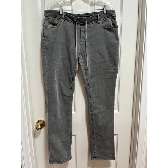 James Perse Women’s Drawstring Denim Jogger Pants Sz 4 US Large Minimalist Gray - Picture 2 of 12